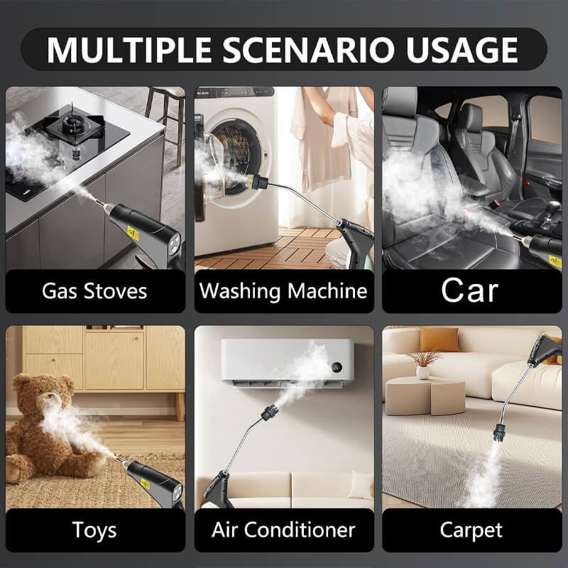 High Pressure Steam Cleaner, 2500W Handheld Steamer for Kitchen, Bathroom, Upholstery, Car and Grout, Chemical-Free