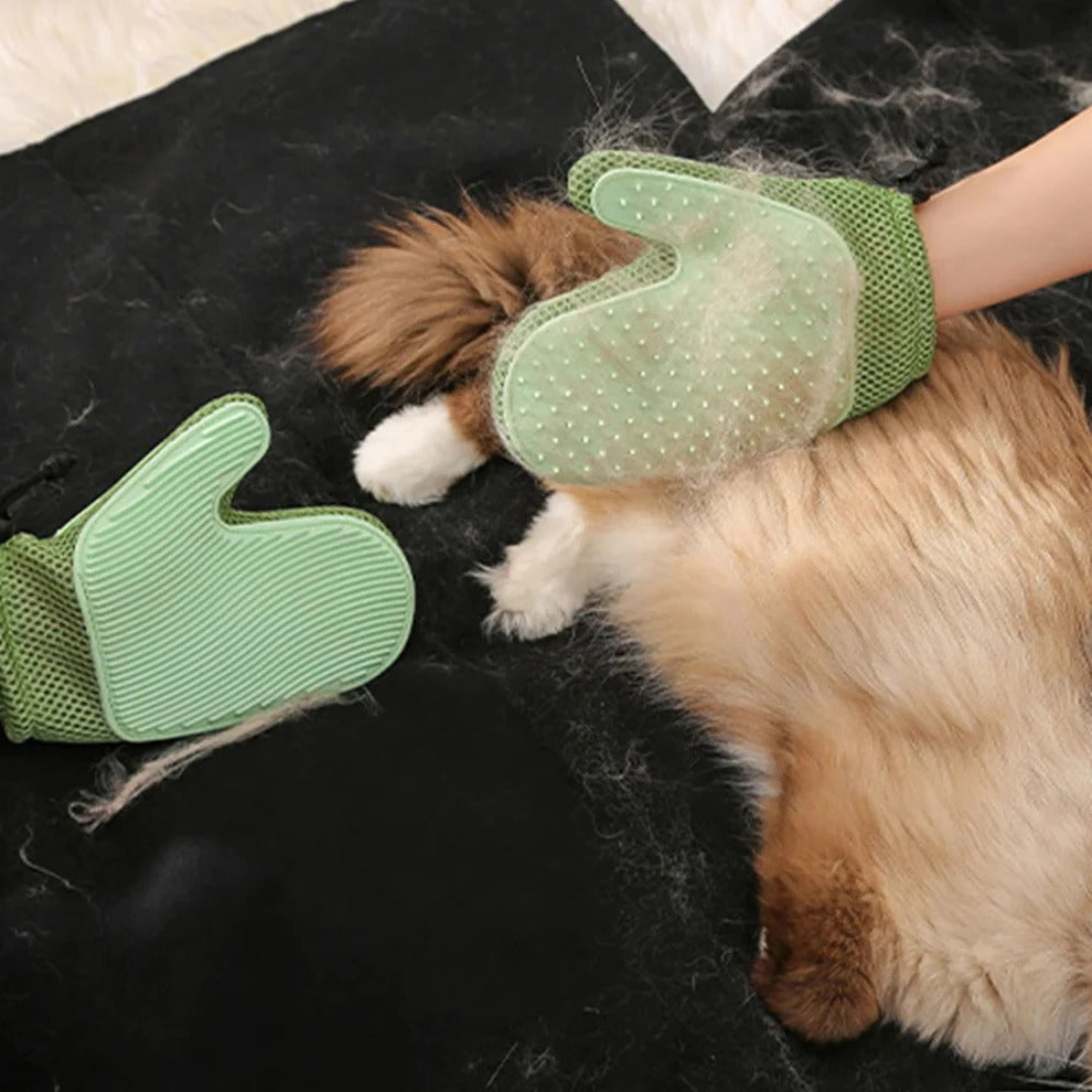 Cat Grooming Glove, Dog and Cat Deshedding Massage Mitt with Soft Bristles for Gentle Brushing, 3 Colors, Left or Right