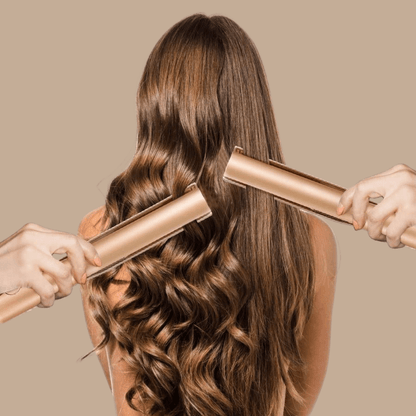 2-in-1 Salon Hair Styler, Straightener and Curler Flat Iron for All Hair Types with Fast Heat-Up for Home Styling