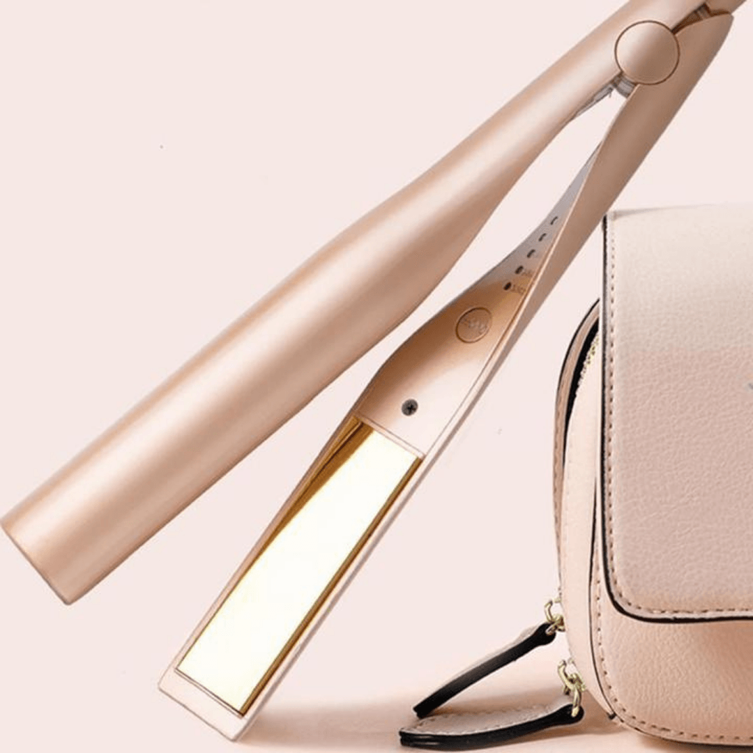 2-in-1 Salon Hair Styler, Straightener and Curler Flat Iron for All Hair Types with Fast Heat-Up for Home Styling