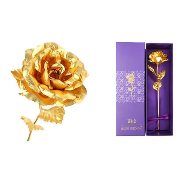 24K Gold Dipped Rose, Real Preserved Rose in Gift Box for Anniversary, Valentine's Day and Mother's Day Keepsake