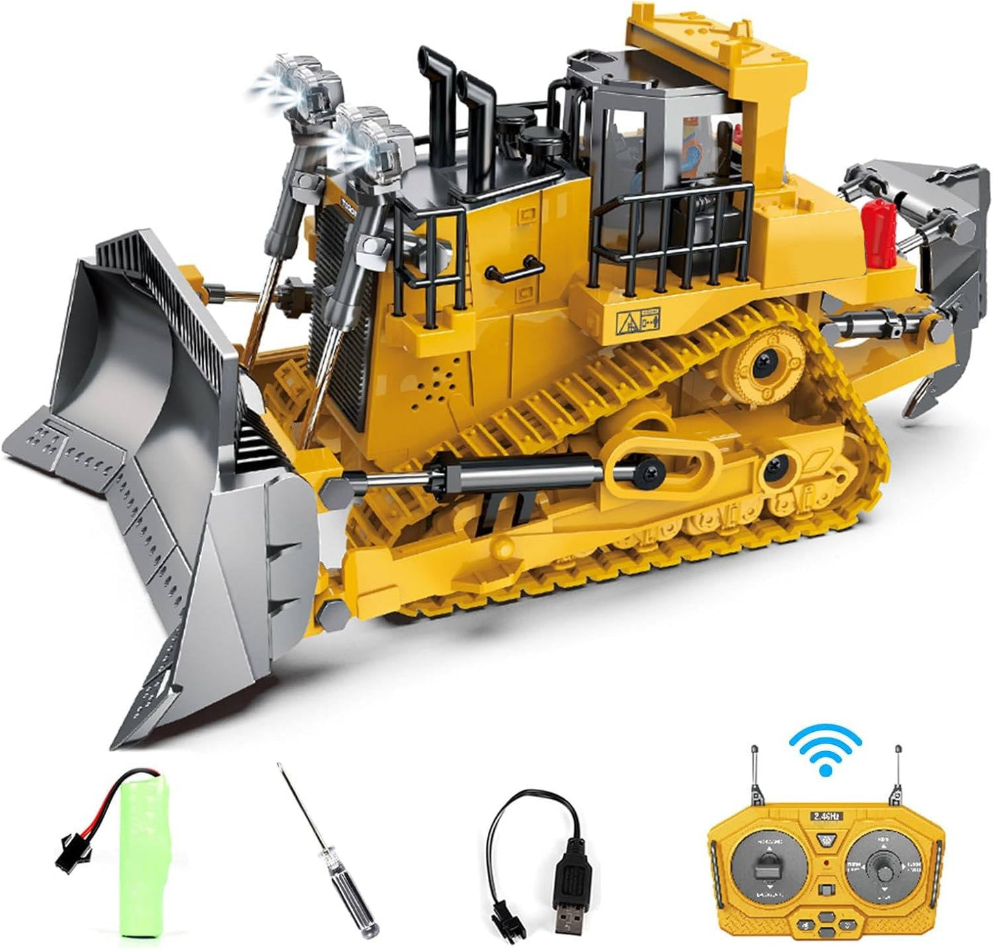 Remote Control Excavator, 4WD RC Construction Truck Toy with Rotating Arm for Kids, Multiple Configurations