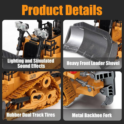 Remote Control Excavator, 4WD RC Construction Truck Toy with Rotating Arm for Kids, Multiple Configurations