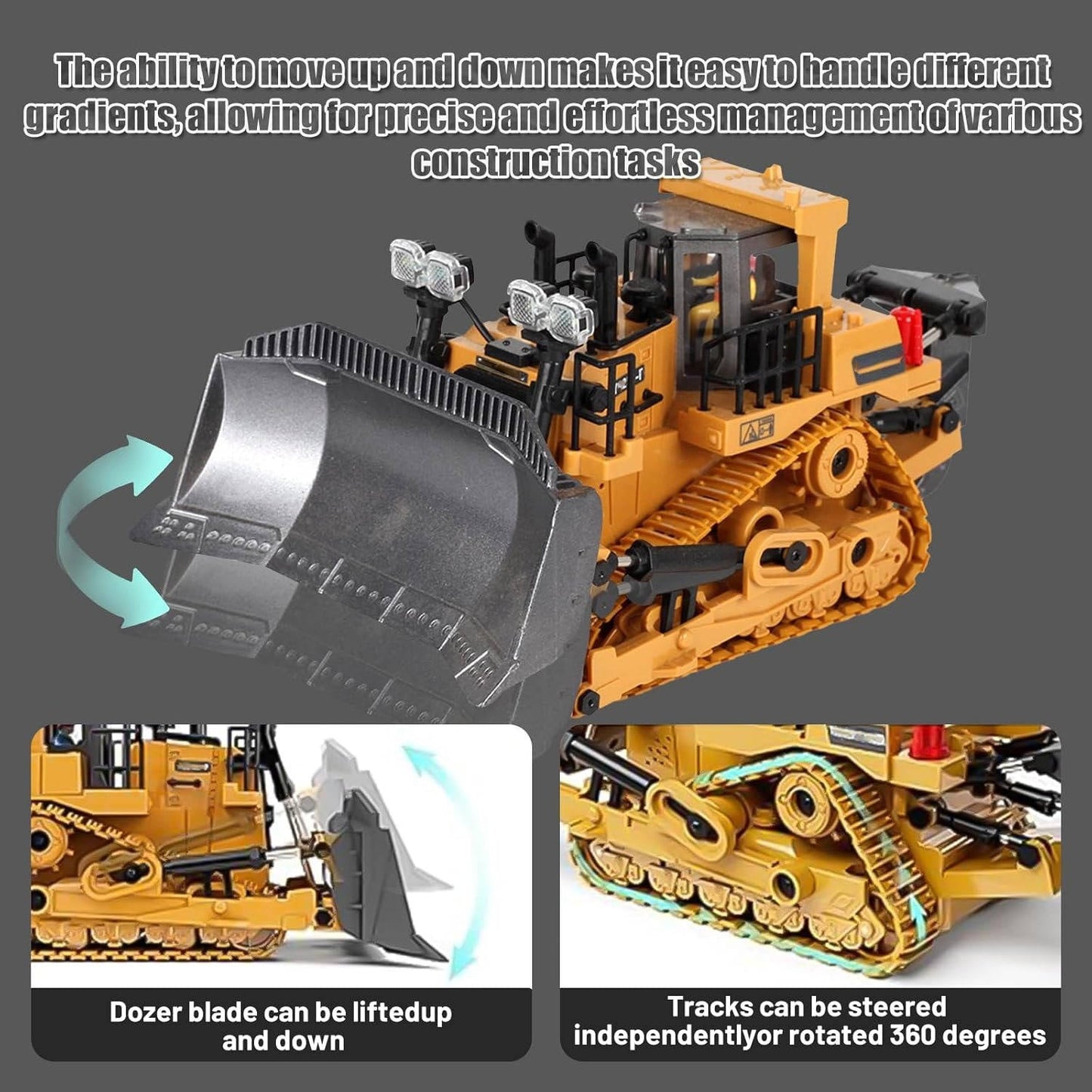 Remote Control Excavator, 4WD RC Construction Truck Toy with Rotating Arm for Kids, Multiple Configurations