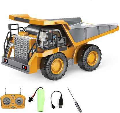 Remote Control Excavator, 4WD RC Construction Truck Toy with Rotating Arm for Kids, Multiple Configurations