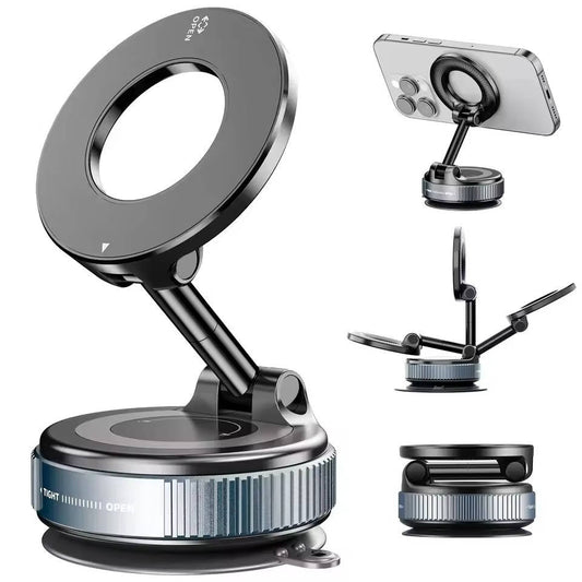 360 Magnetic Phone Holder for Car, Suction Cup Dashboard and Windshield Mount for Hands-Free GPS, Calls and Navigation