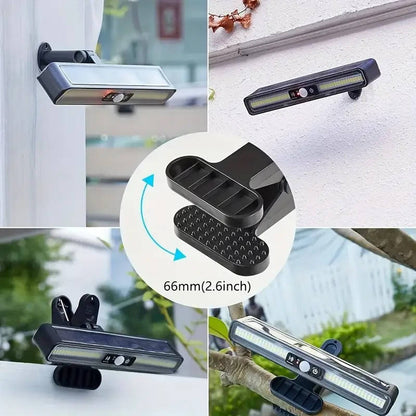 Solar Motion Sensor Fence Lights, 2 Pack 36 LED Outdoor Waterproof Deck Rail Lights for Fence, Patio & Yard, 2 Colors