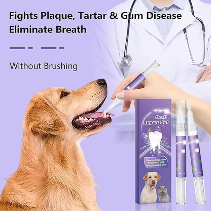 Dog Oral Repair Gel, 3 Pack Plant-Based Dental Gel for Dogs for Fresh Breath and Teeth Cleaning at Home