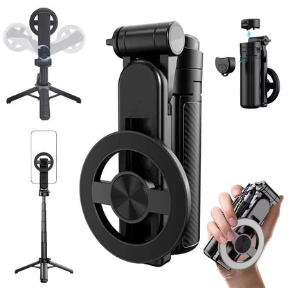 4-in-1 Magnetic Selfie Stick, Extendable Phone Tripod with Wireless Remote for Travel, Vlogging and Group Photos