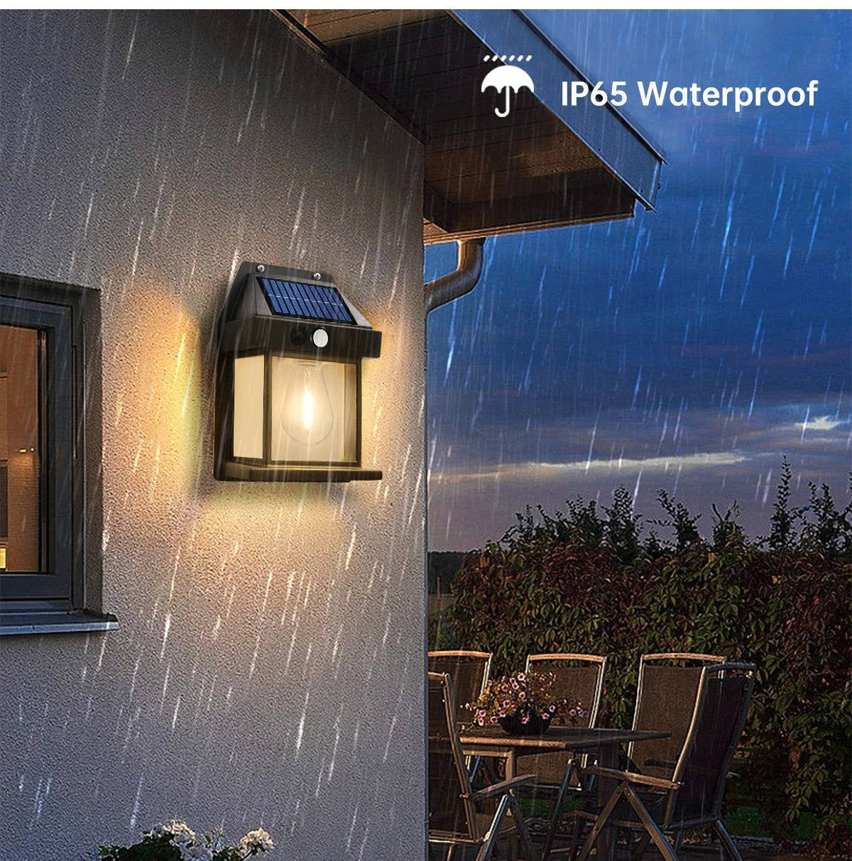 Solar Motion Sensor Wall Light, 2 Pack 600 Lumen Outdoor Waterproof Security Light with 3 Modes for Walls & Walkways