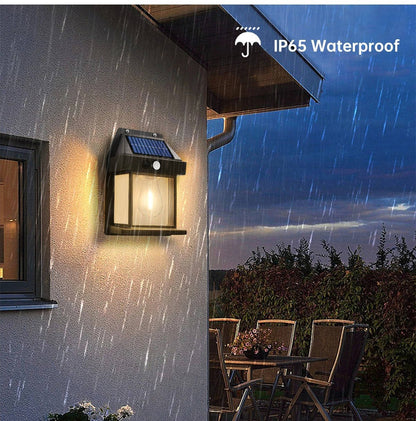 Solar Motion Sensor Wall Light, 2 Pack 600 Lumen Outdoor Waterproof Security Light with 3 Modes for Walls & Walkways