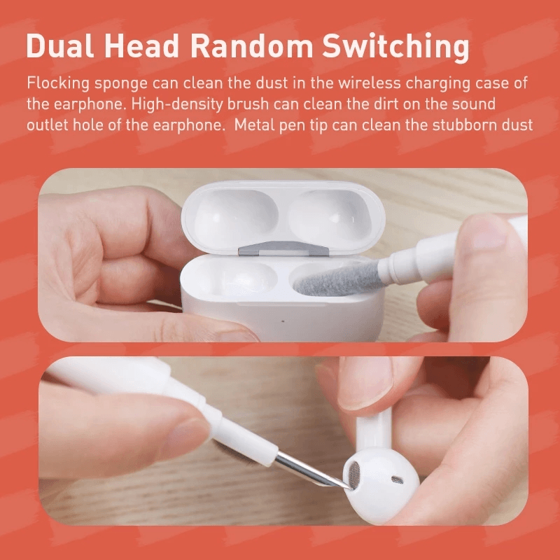 5-in-1 Keyboard and Earphone Cleaner Kit, Electronics Cleaning Brush and Pen for Earbuds, Keyboards and Cases, 2 Colors