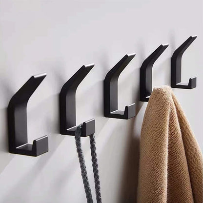 Self-Adhesive Wall Hooks, 5 Pack Heavy-Duty Adhesive Coat Hooks for Wall, No Drill, for Entryway and Bathroom