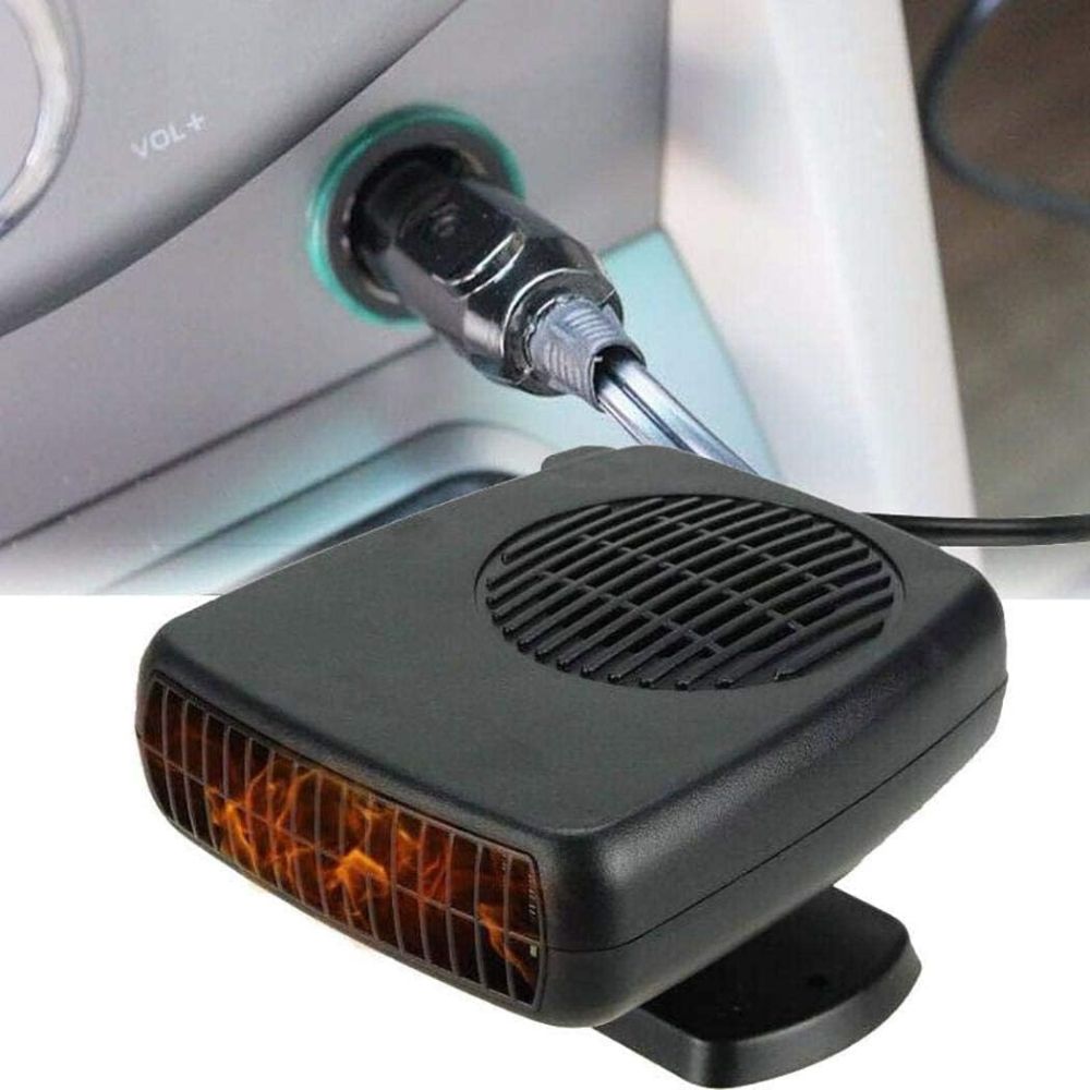 12V Ceramic Car Heater Fan, Plug-In Portable Car Heater and Windshield Defroster with Thermostat for Cars, Trucks & RVs