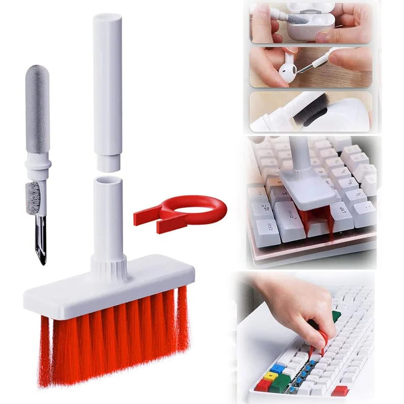 5-in-1 Keyboard and Earphone Cleaner Kit, Electronics Cleaning Brush and Pen for Earbuds, Keyboards and Cases, 2 Colors