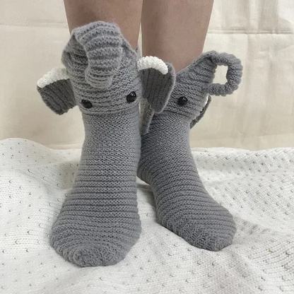 3D Knitted Animal Socks, Novelty Cotton Crocodile and Shark Socks for Kids and Adults, 6 Styles, Fun Gift
