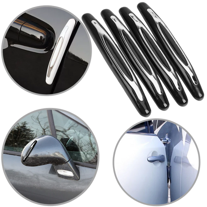 Car Door Protection Strips, 4 Pack Rubber Edge Guards for Door, Bumper and Mirror Anti-Scratch, 3 Colors