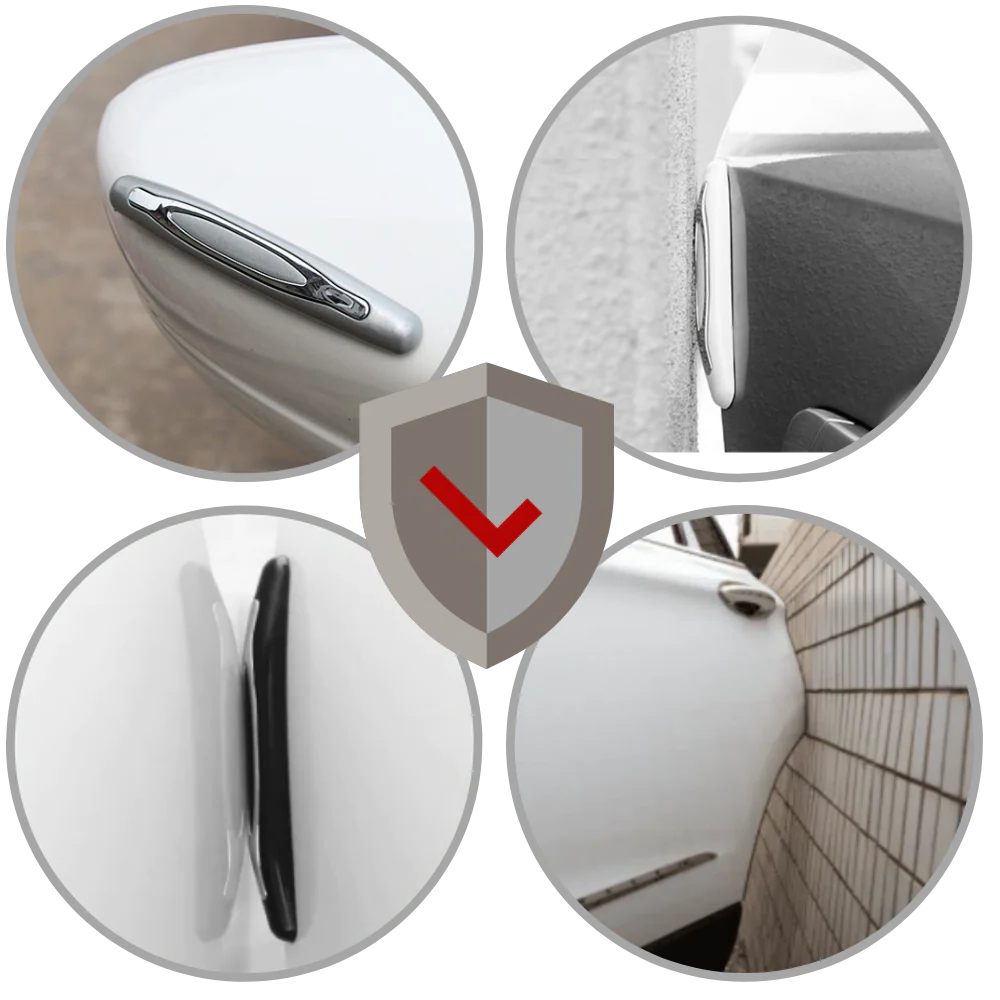 Car Door Protection Strips, 4 Pack Rubber Edge Guards for Door, Bumper and Mirror Anti-Scratch, 3 Colors