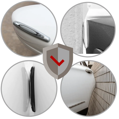 Car Door Protection Strips, 4 Pack Rubber Edge Guards for Door, Bumper and Mirror Anti-Scratch, 3 Colors