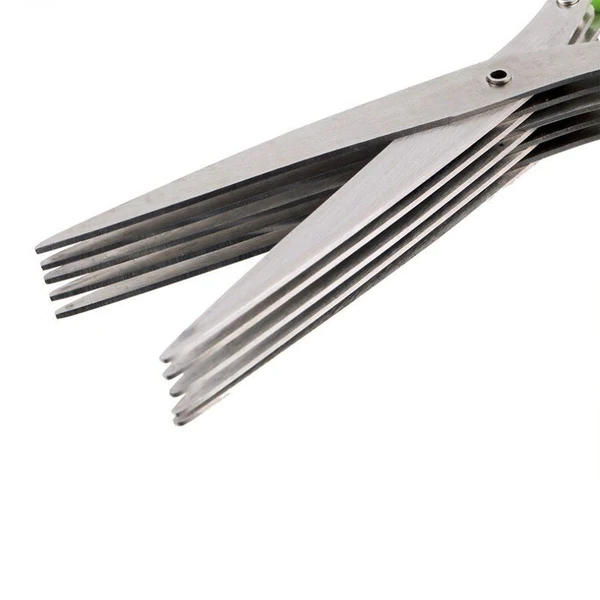 5-Blade Herb Scissors, Stainless Steel Multi-Blade Kitchen Shears for Cutting Fresh Herbs, Basil and Chives