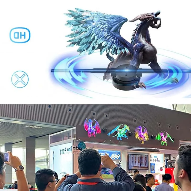 3D Hologram Fan Projector, LED Holographic Advertising Display for Store, Business and Event Signage