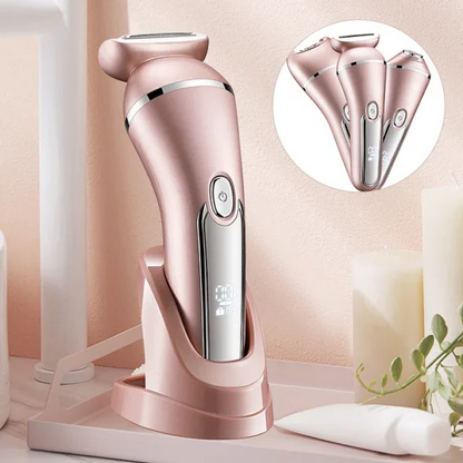 Electric Shaver for Women, 3-in-1 Rechargeable Waterproof Razor, Trimmer and Epilator for Face, Legs and Bikini