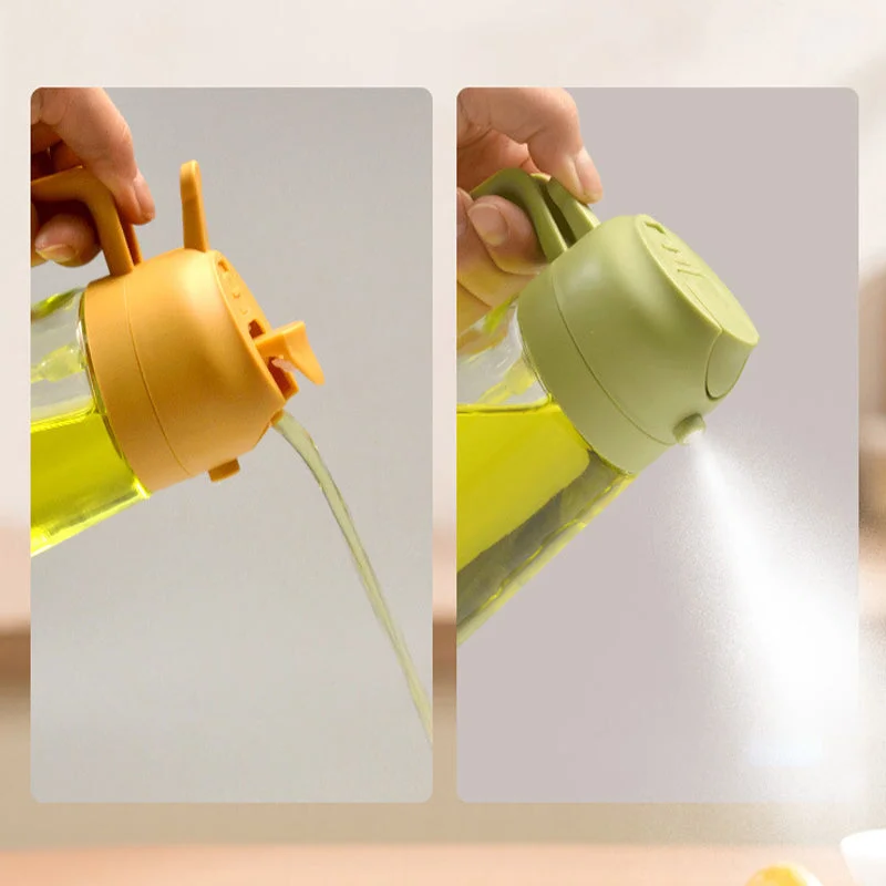 2-in-1 Glass Oil Sprayer and Dispenser, BPA-Free Olive Oil Mister and Pourer Bottle for Cooking, Salads & Baking, 3 Colors