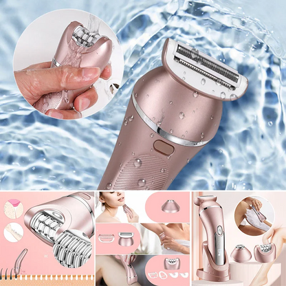 Electric Shaver for Women, 3-in-1 Rechargeable Waterproof Razor, Trimmer and Epilator for Face, Legs and Bikini