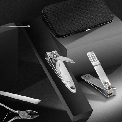 19-in-1 Stainless Steel Manicure Kit, Professional Nail Clipper Grooming Set with PU Leather Travel Case for Manicure & Pedicure