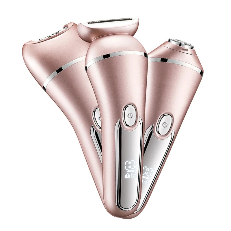 Electric Shaver for Women, 3-in-1 Rechargeable Waterproof Razor, Trimmer and Epilator for Face, Legs and Bikini