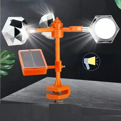 Solar Reflective Bird Repeller, 360-Degree Spinning Bird Deterrent for Garden, Orchard and Roof, Chemical-Free Pest Control