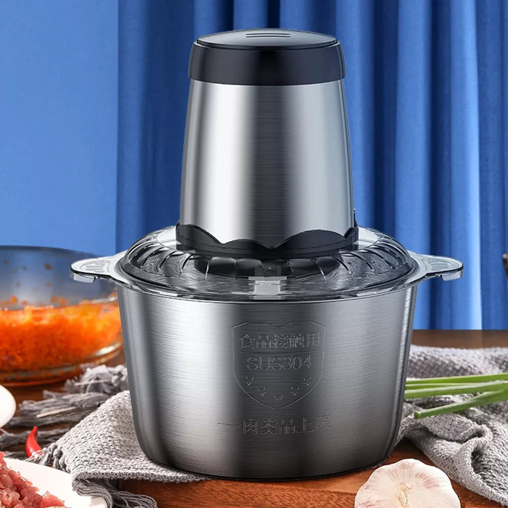 Electric Food Chopper, 300W Mini Food Processor with 2L Bowl and 4 Blades for Onion, Garlic, Meat and Vegetables