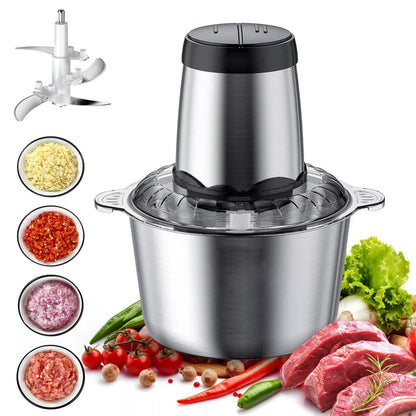 Electric Food Chopper, 300W Mini Food Processor with 2L Bowl and 4 Blades for Onion, Garlic, Meat and Vegetables