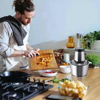 Electric Food Chopper, 300W Mini Food Processor with 2L Bowl and 4 Blades for Onion, Garlic, Meat and Vegetables