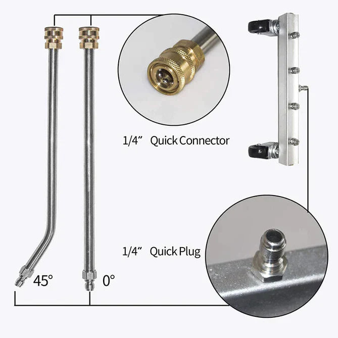 Under Car Pressure Washer, Undercarriage Cleaning Wand Attachment for Chassis, Driveway and Concrete