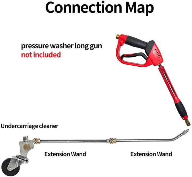 Under Car Pressure Washer, Undercarriage Cleaning Wand Attachment for Chassis, Driveway and Concrete