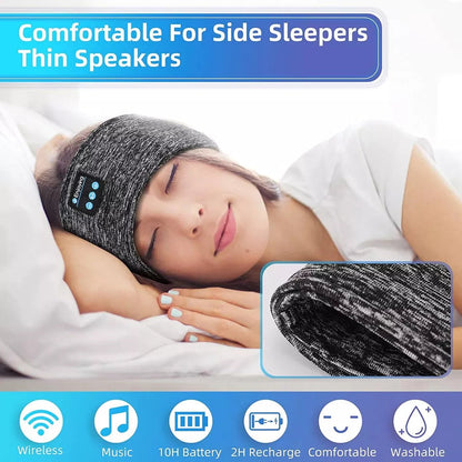 Wireless Sleep Headphone Headband, Bluetooth Sleep Mask Headphones with Built-In Speakers for Side Sleepers & Workouts