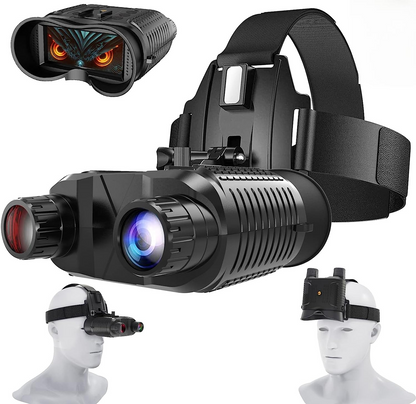 Night Vision Goggles, Rechargeable Infrared Binoculars with Camera and Dual HD Screens for Hunting and Camping