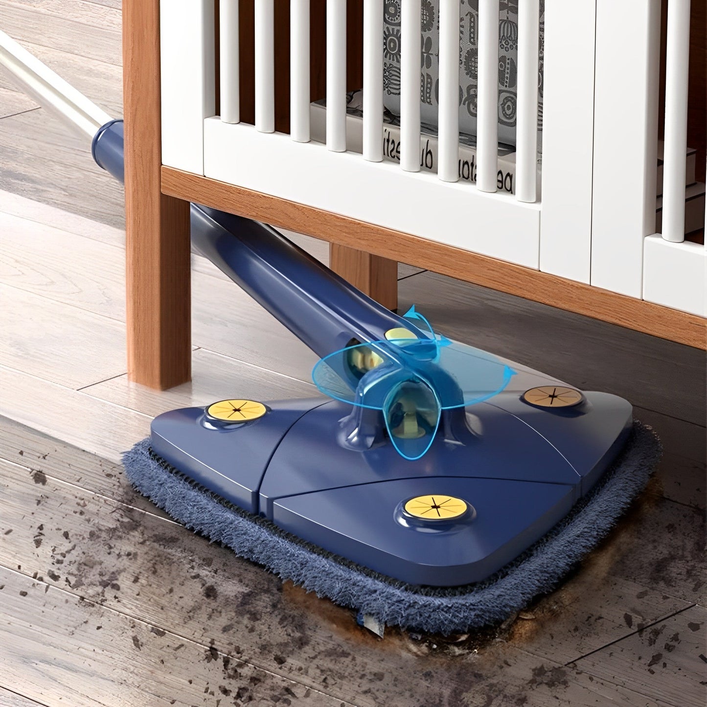 Triangular Spin Mop, 360-Degree Rotating Microfiber Mop for Corners, Walls and Ceilings, Wet and Dry Use, 2 Colors