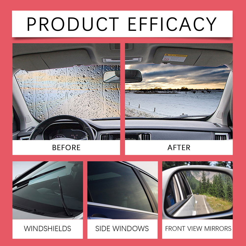Car Glass Cleaner, 2 Pack Windshield Anti-Fog and Rain Repellent Spray for Streak-Free Windows, Mirrors & Glass